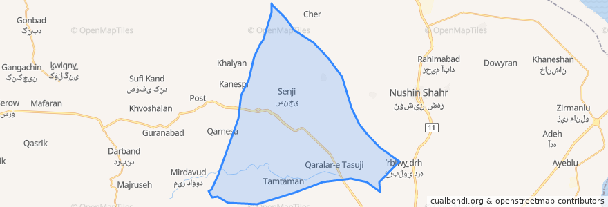 Mapa de ubicacion de دهستان نازلوچای.