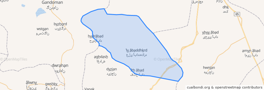 Mapa de ubicacion de Vardasht RD.