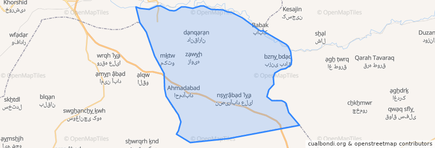 Mapa de ubicacion de دهستان چاراویماق شمالشرقی.