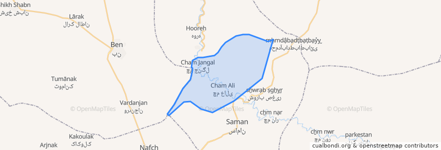 Mapa de ubicacion de دهستان چما.