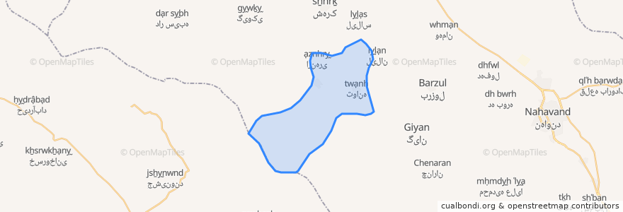 Mapa de ubicacion de دهستان گرین.