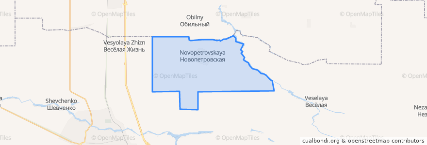 Mapa de ubicacion de Новопетровское сельское поселение.