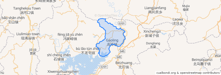 Mapa de ubicacion de Gaoling.