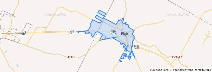 Mapa de ubicacion de Elgin.