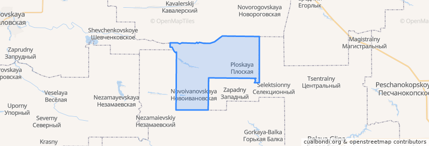 Mapa de ubicacion de Новоивановское сельское поселение.