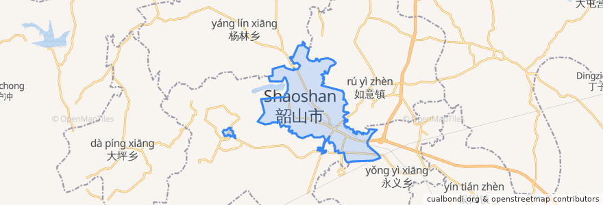 Mapa de ubicacion de Qingxi.