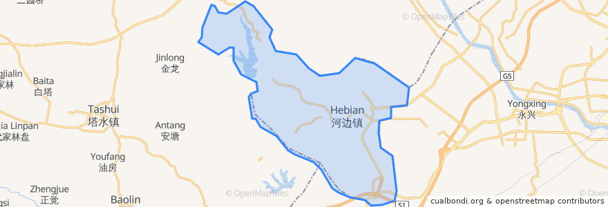 Mapa de ubicacion de Hebian.