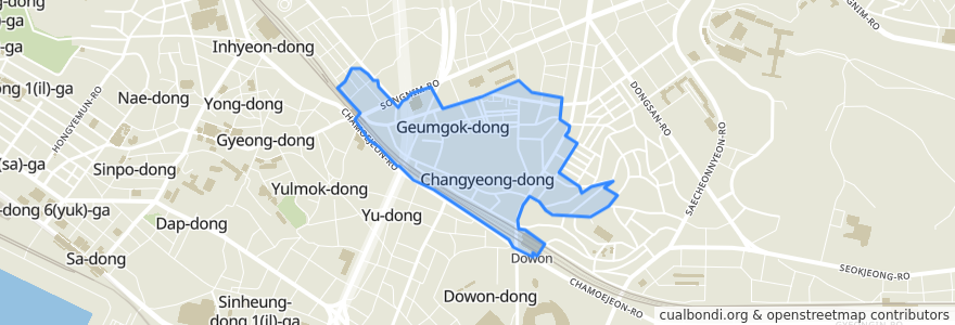 Mapa de ubicacion de Geumchang-dong.