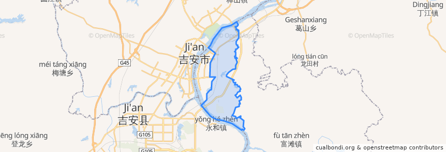 Mapa de ubicacion de Hedong Subdistrict.