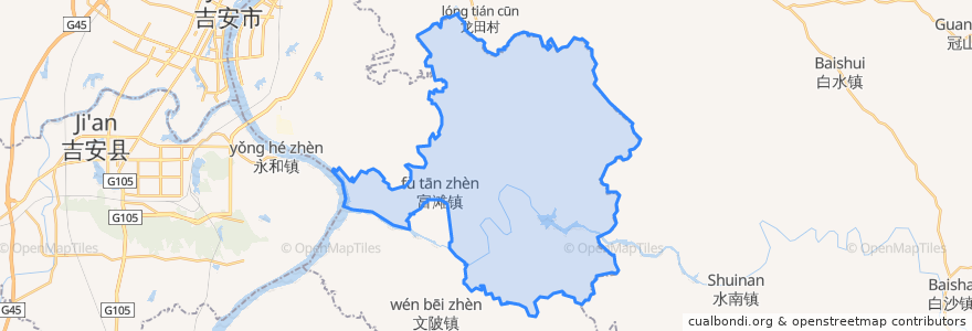 Mapa de ubicacion de Futan.