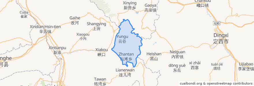 Mapa de ubicacion de Zhantan.