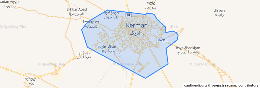Mapa de ubicacion de كرمان.