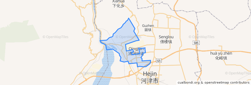 Mapa de ubicacion de Qingjian Subdistrict.