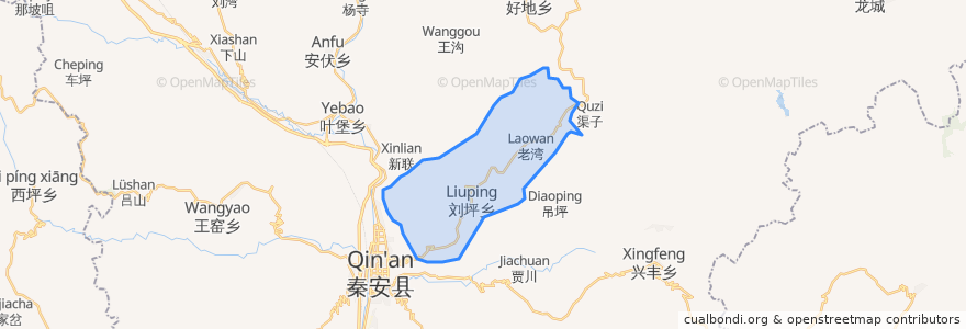 Mapa de ubicacion de 刘坪镇.