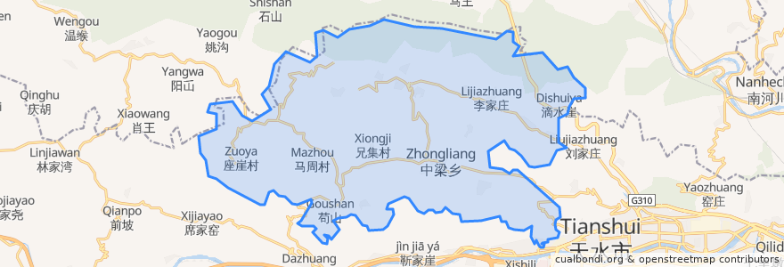 Mapa de ubicacion de 中梁.