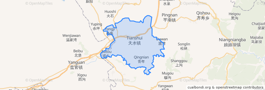 Mapa de ubicacion de Tianshui.