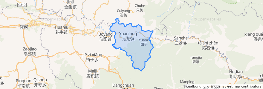 Mapa de ubicacion de Yuanlong.