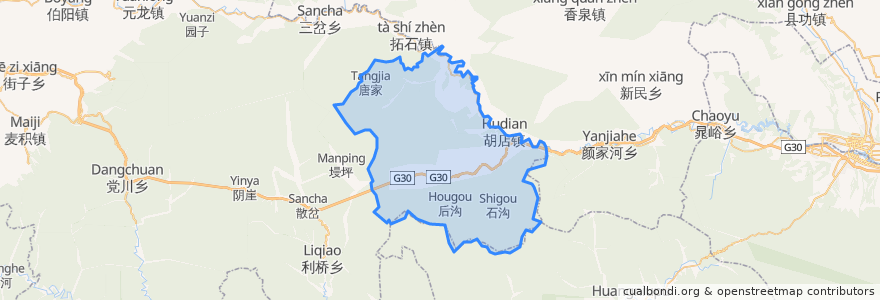 Mapa de ubicacion de Dongcha.