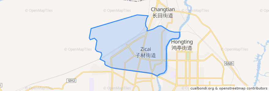Mapa de ubicacion de 子材街道.