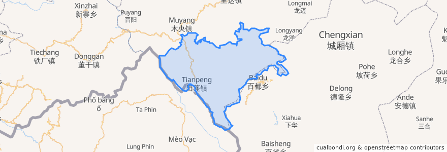 Mapa de ubicacion de Tianpeng.