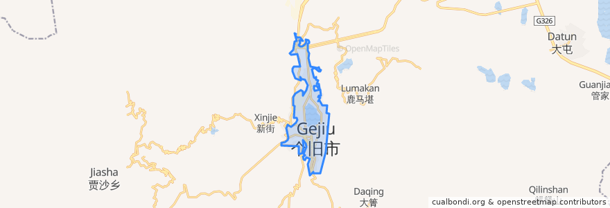 Mapa de ubicacion de Chengqu Subdistrict.