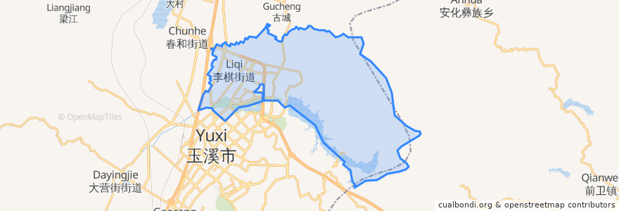 Mapa de ubicacion de Liqi Subdistrict.