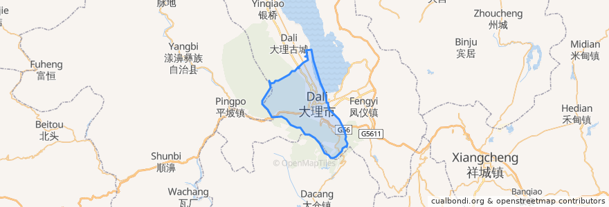 Mapa de ubicacion de 下关街道.