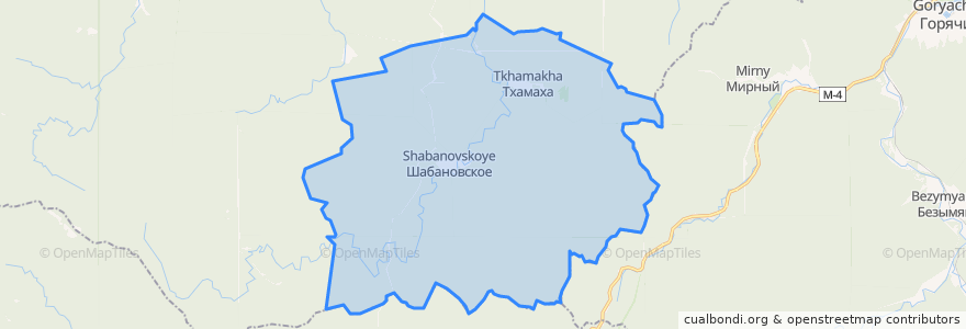 Mapa de ubicacion de Шабановское сельское поселение.