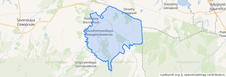 Mapa de ubicacion de Новодмитриевское сельское поселение.