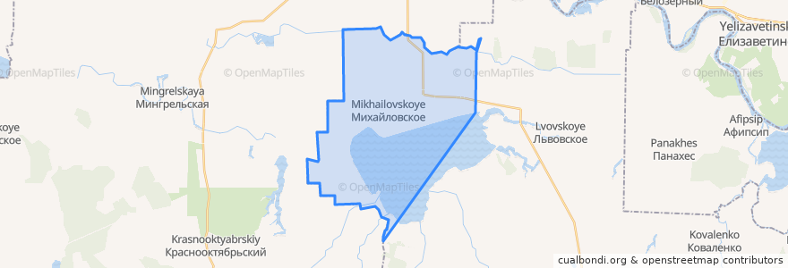 Mapa de ubicacion de Михайловское сельское поселение.