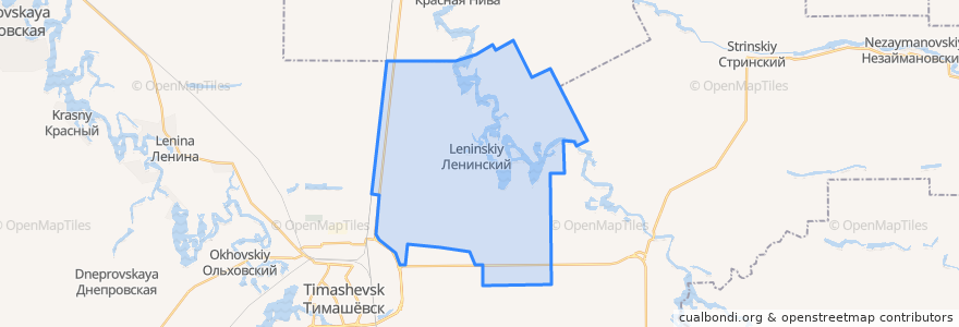 Mapa de ubicacion de Новоленинское сельское поселение.