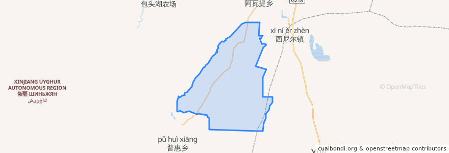 Mapa de ubicacion de 哈拉玉宫乡 قارايۇلغۇن يېزىسى.