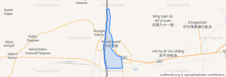 Mapa de ubicacion de Khorgas Port.