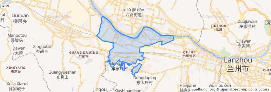 Mapa de ubicacion de Xiuchuan Subdistrict.