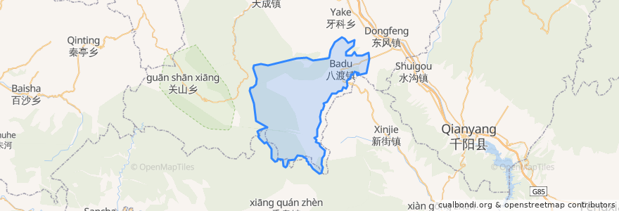 Mapa de ubicacion de Badu Town.