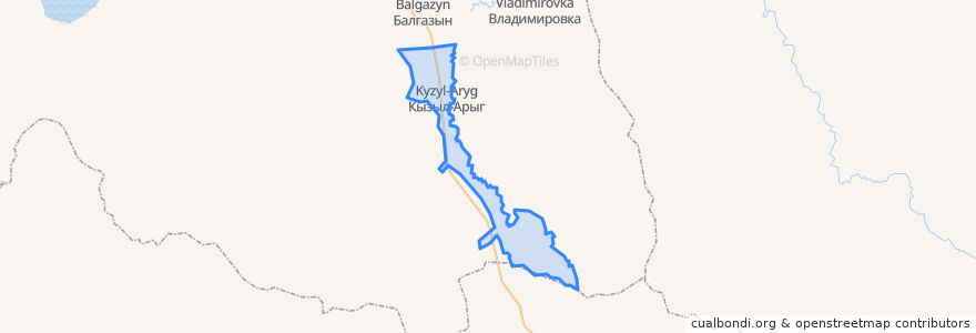 Mapa de ubicacion de сумон Кызыл-Арыг.