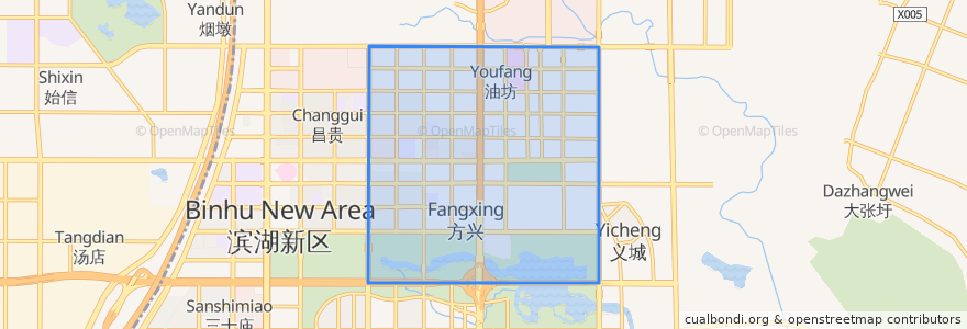Mapa de ubicacion de Fangxing Community.