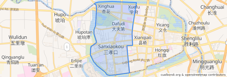 Mapa de ubicacion de 三孝口街道.