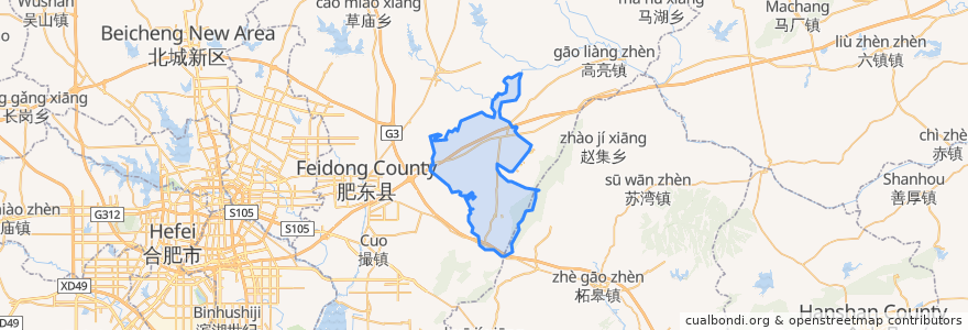 Mapa de ubicacion de Shitang Town.