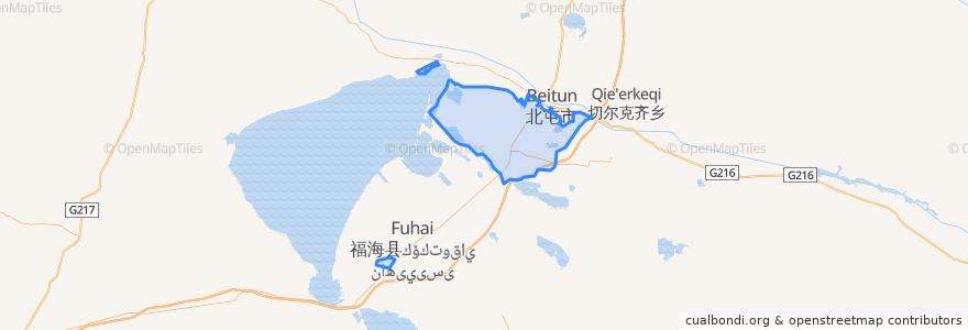 Mapa de ubicacion de Haichuan Town.