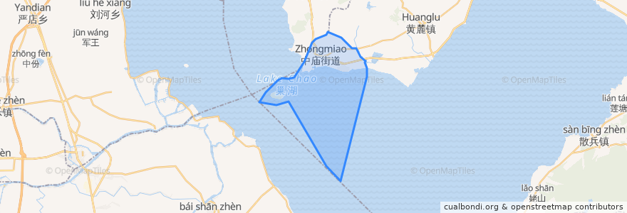 Mapa de ubicacion de Zhongmiao.