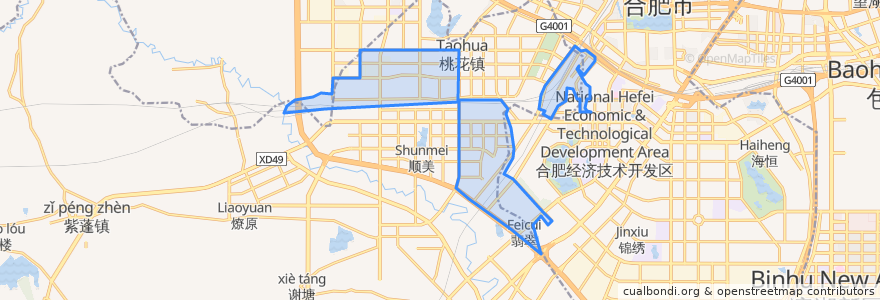 Mapa de ubicacion de Taohua.