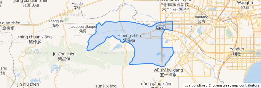 Mapa de ubicacion de 紫蓬镇.