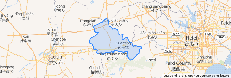 Mapa de ubicacion de 官亭镇.