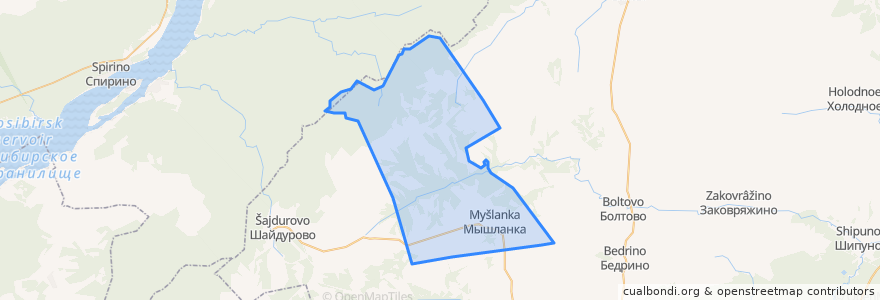 Mapa de ubicacion de Мышланский сельсовет.