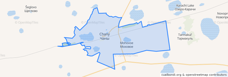 Mapa de ubicacion de городское поселение Чаны.