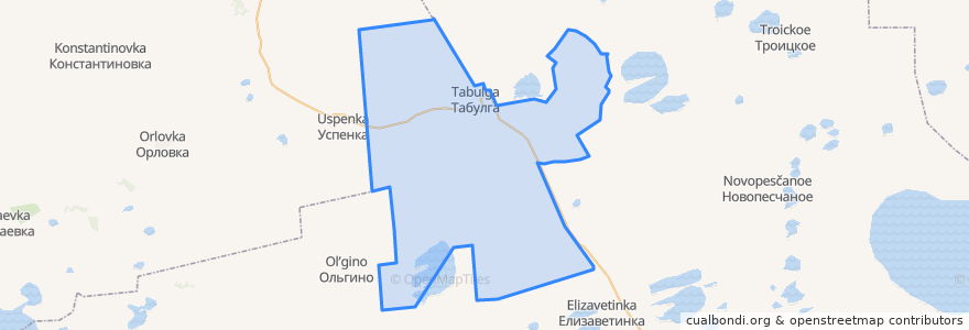 Mapa de ubicacion de Табулгинский сельсовет.