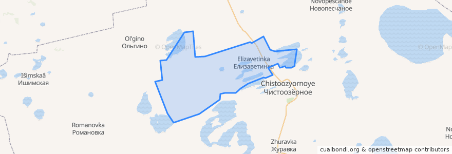 Mapa de ubicacion de Елизаветинский сельсовет.