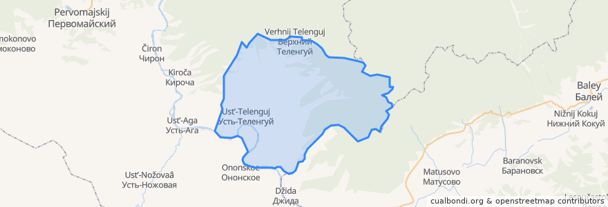 Mapa de ubicacion de Усть-Теленгуйское сельское поселение.