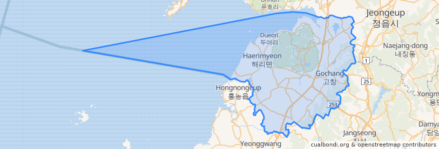 Mapa de ubicacion de 高敞郡.